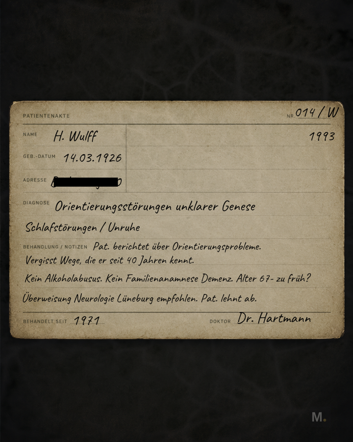 Patientenakte H. Wulff 1993