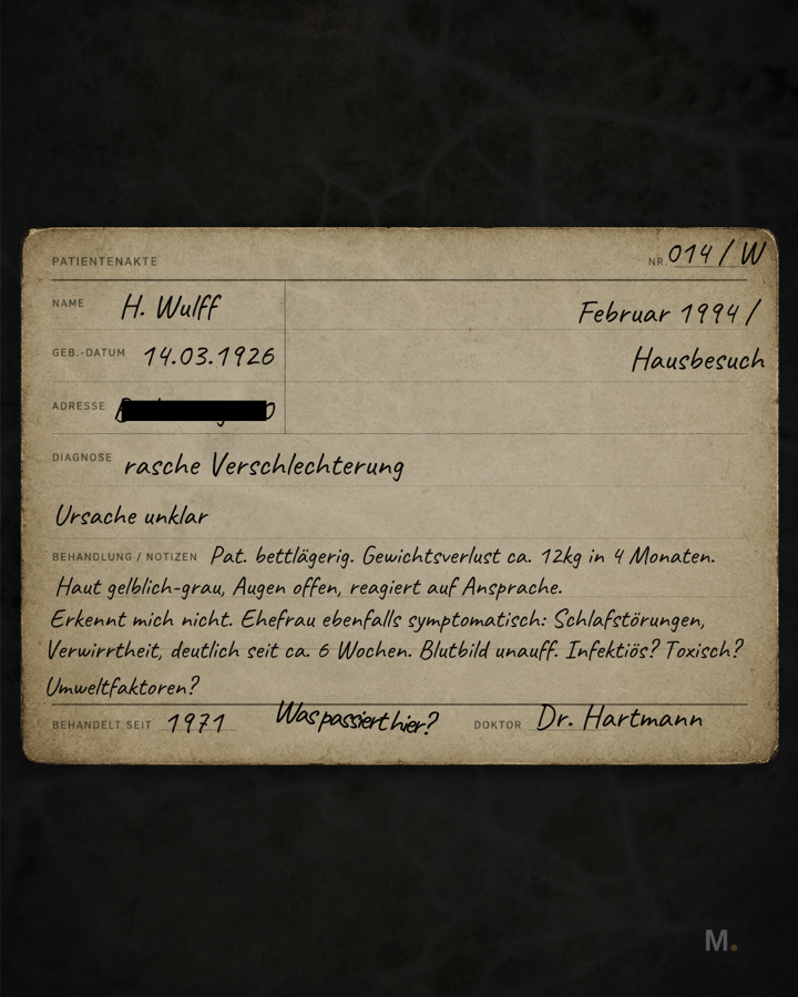 Patientenakte H. Wulff Februar 1994