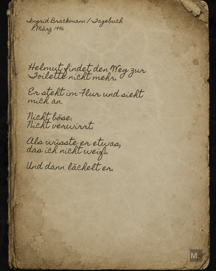 Tagebuchfragment Ingrid Brackmann 8. März 1996